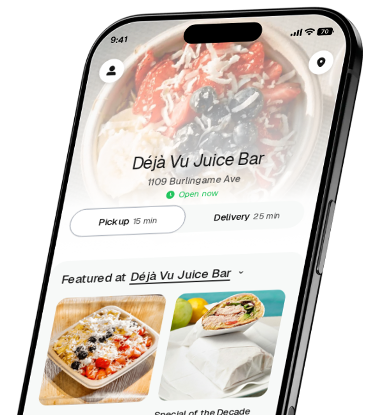 Déjà Vu Juice Bar app preview