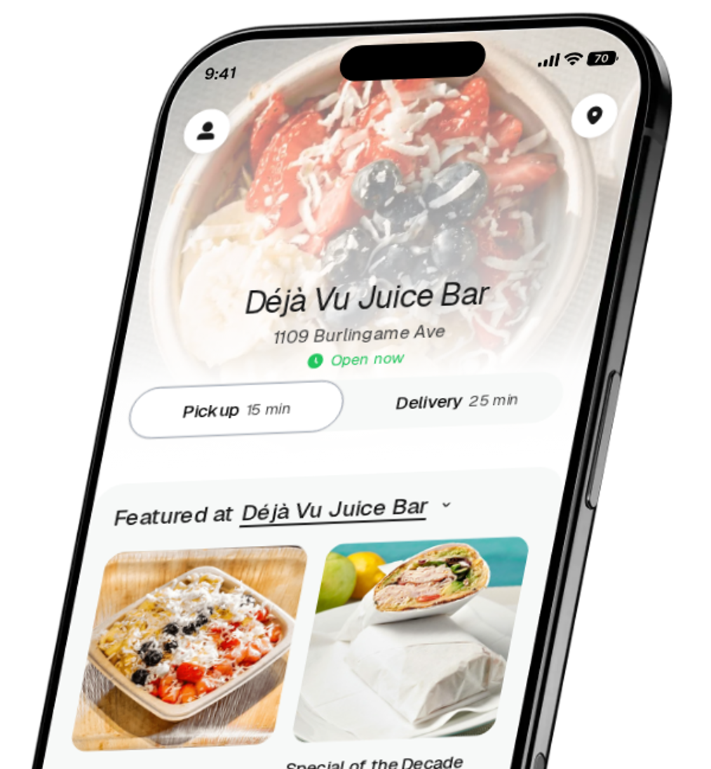 Déjà Vu Juice Bar app preview